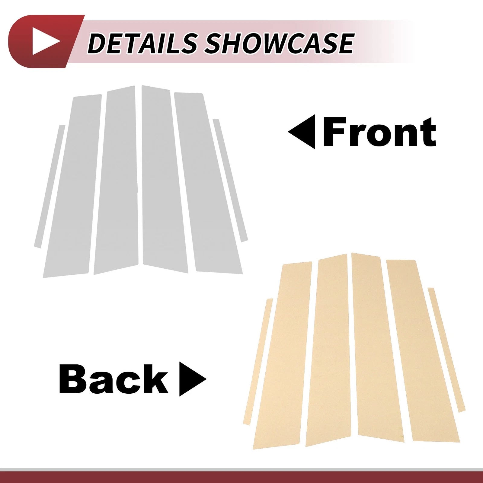 6 Pcs Door Pillar Window Trim for Lexus ES (2019–2022) Silver Tone