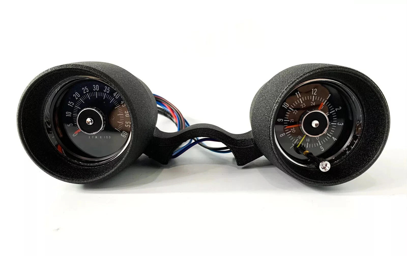 Rally Tachometer with Clock Backlight for 1966 Ford Mustang V8 (6000 RPM)