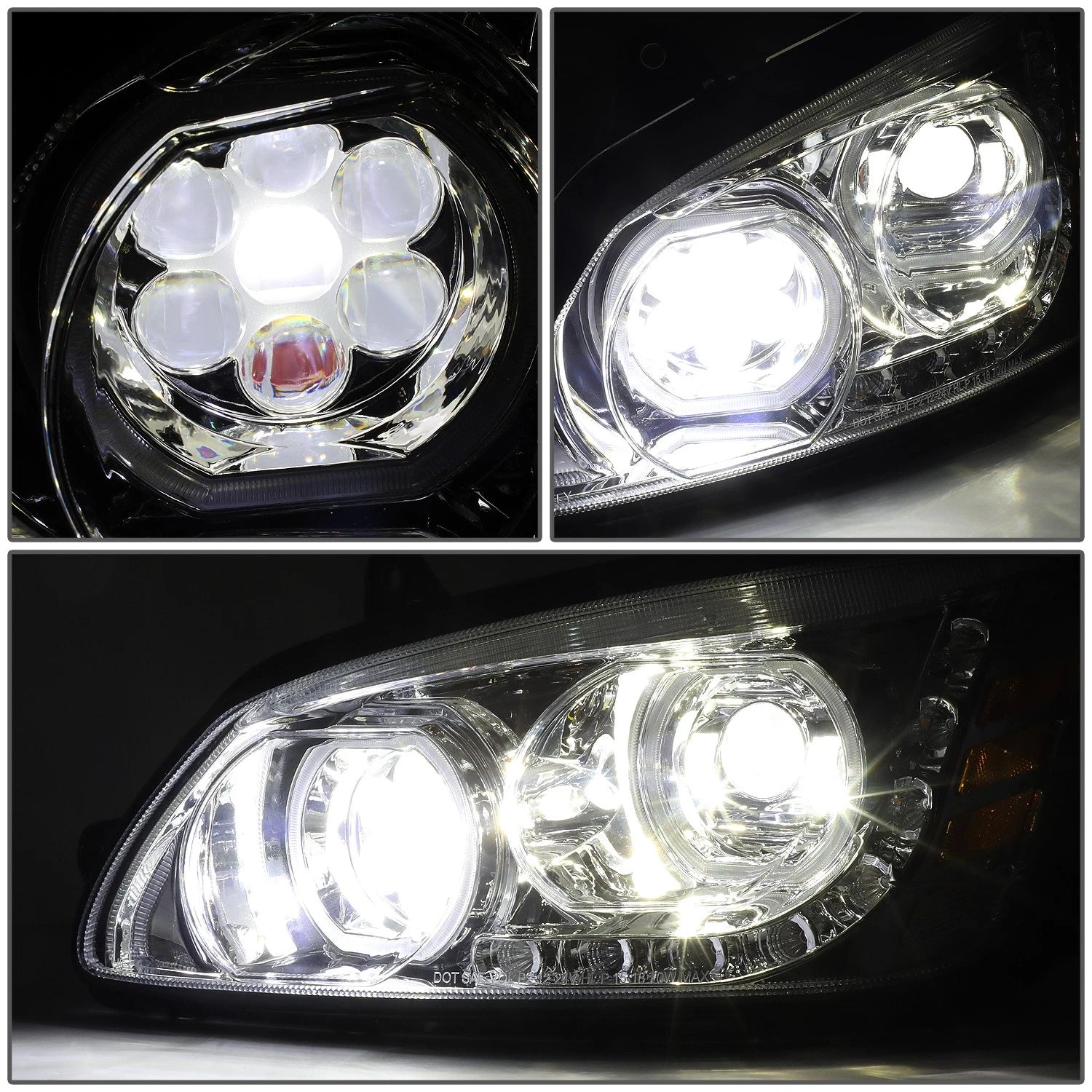 LED Halo DRL Gatling Style Projector Headlight Lamp for Kenworth T170-T700 (2008–2019)