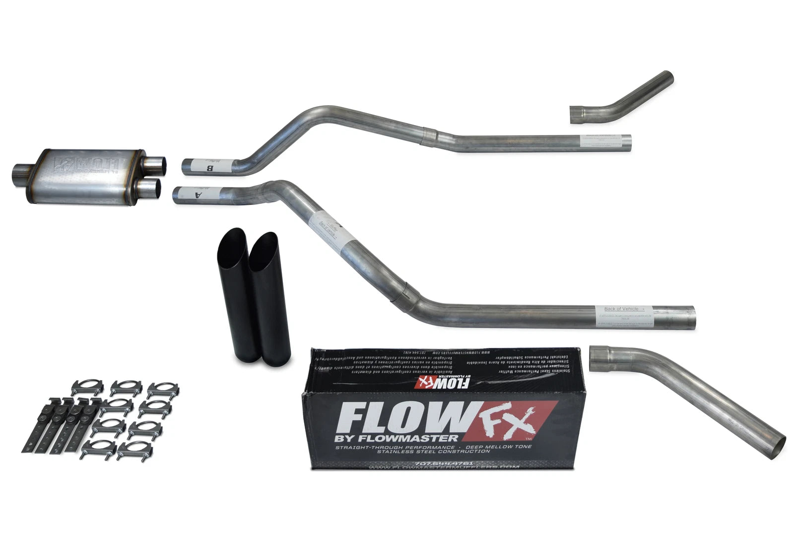 Dual Exhaust Kit for Chevy Blazer (1992–1994) Flowmaster Flow FX Black Tip