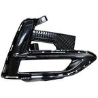 Replacement Black Gloss/Painted ABS Plastic Front Passenger Side Fog Light Bezel