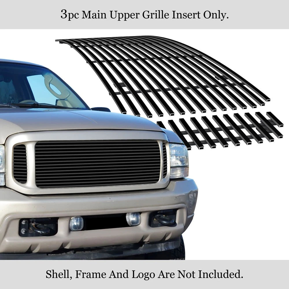 Upper Stainless Black Billet Grille Insert for Ford Excursion (2000-2004)