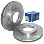 2 x Front Drilled Slotted Disc Rotors & Pads for Toyota FZJ105 HZJ105