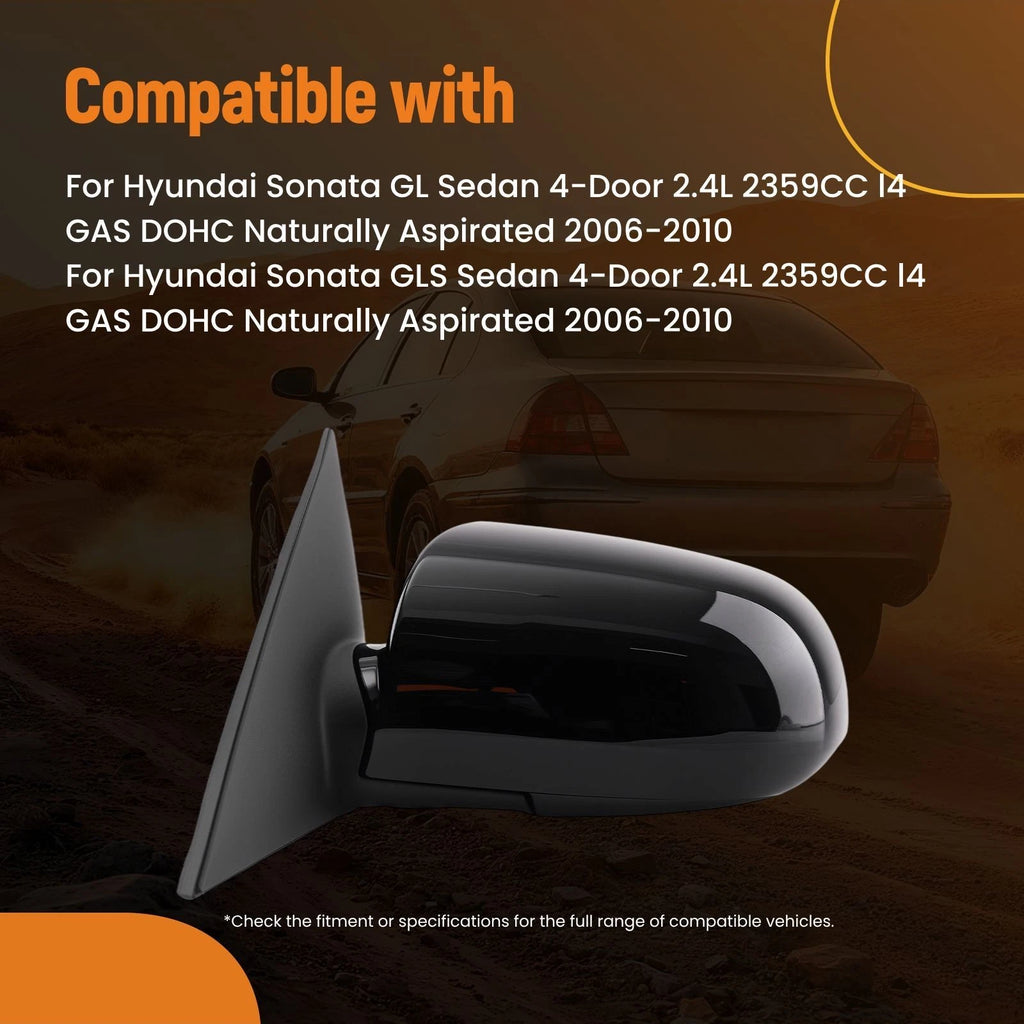 Heated Left Mirror Power for Hyundai Sonata GL/GLS/SE (2006–2010) Black