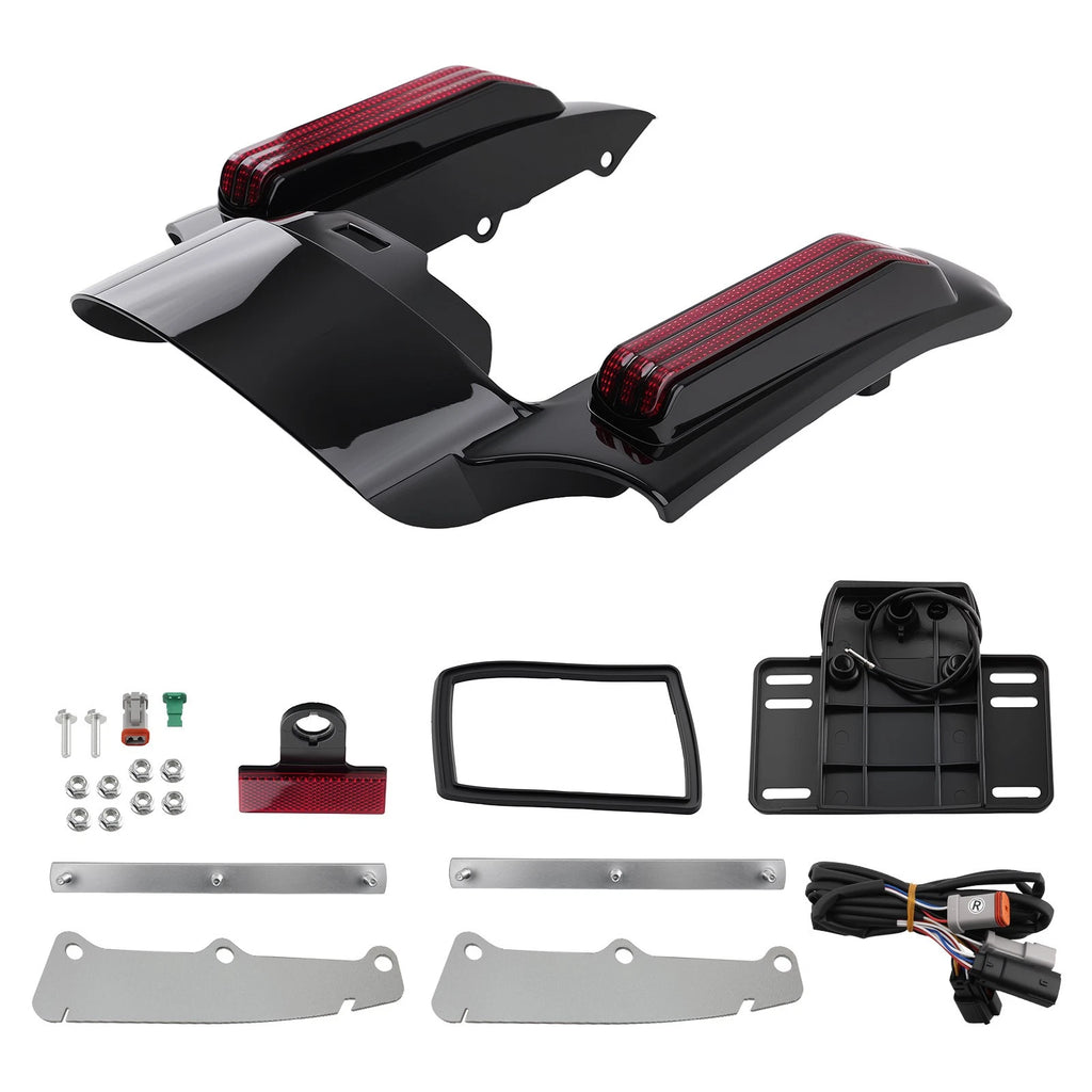 Rear Fender Fascia for Harley Touring (2014–2024) LED Black ABS Brake Light