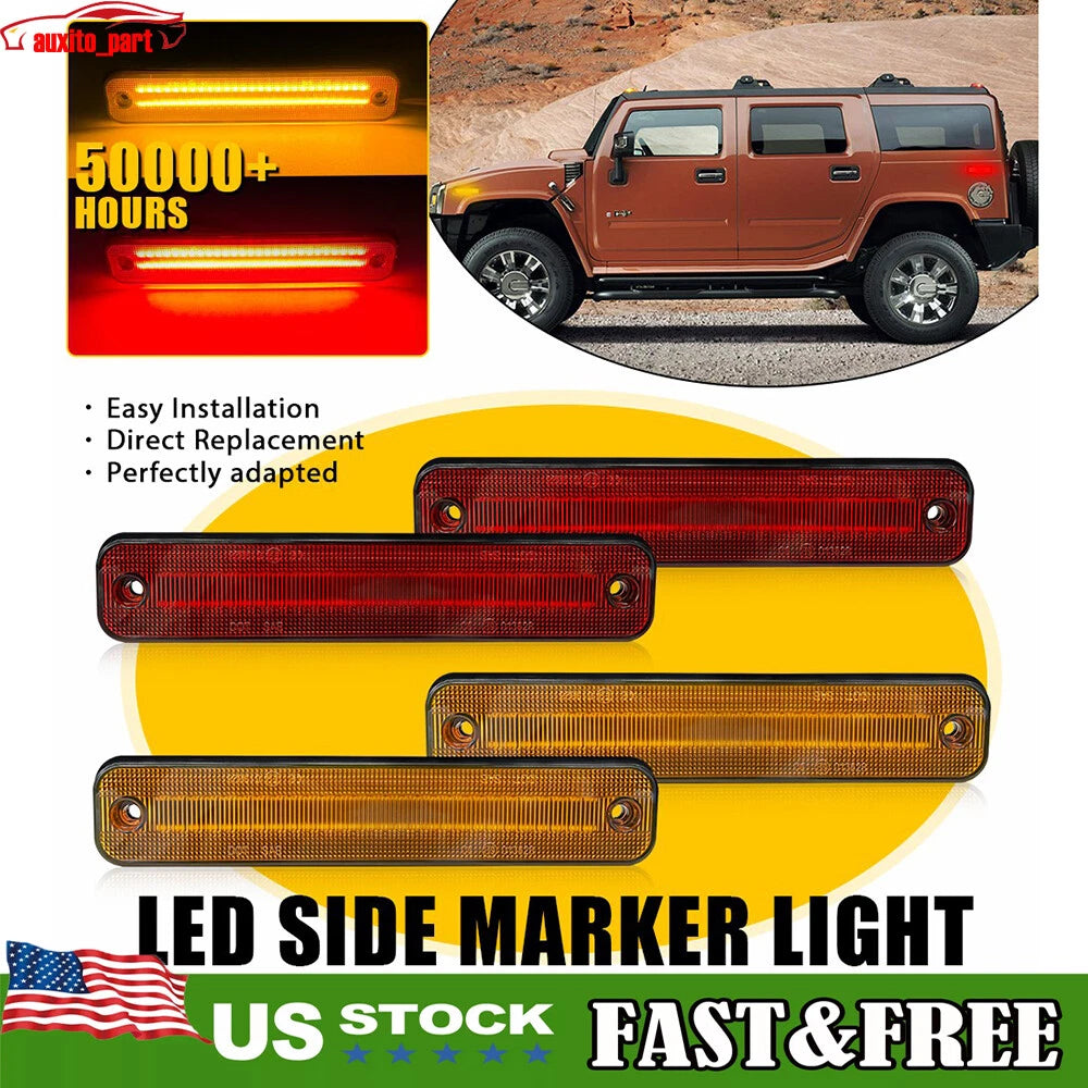 Set of 4 LED Side Marker Lights for Hummer H2 (2003–2009)