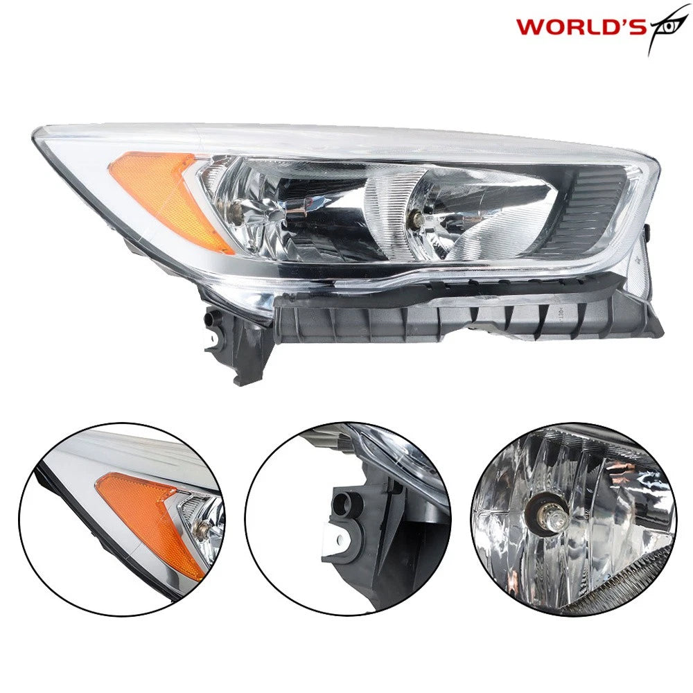Headlight for Ford Escape (2017–2019) Halogen Right Side Chrome