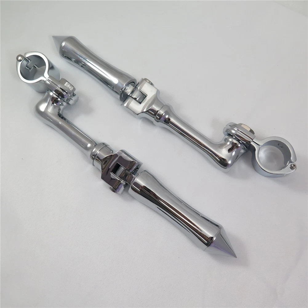 Chrome Stick Foot Peg for Honda Yamaha Suzuki Kawasaki (1.5")