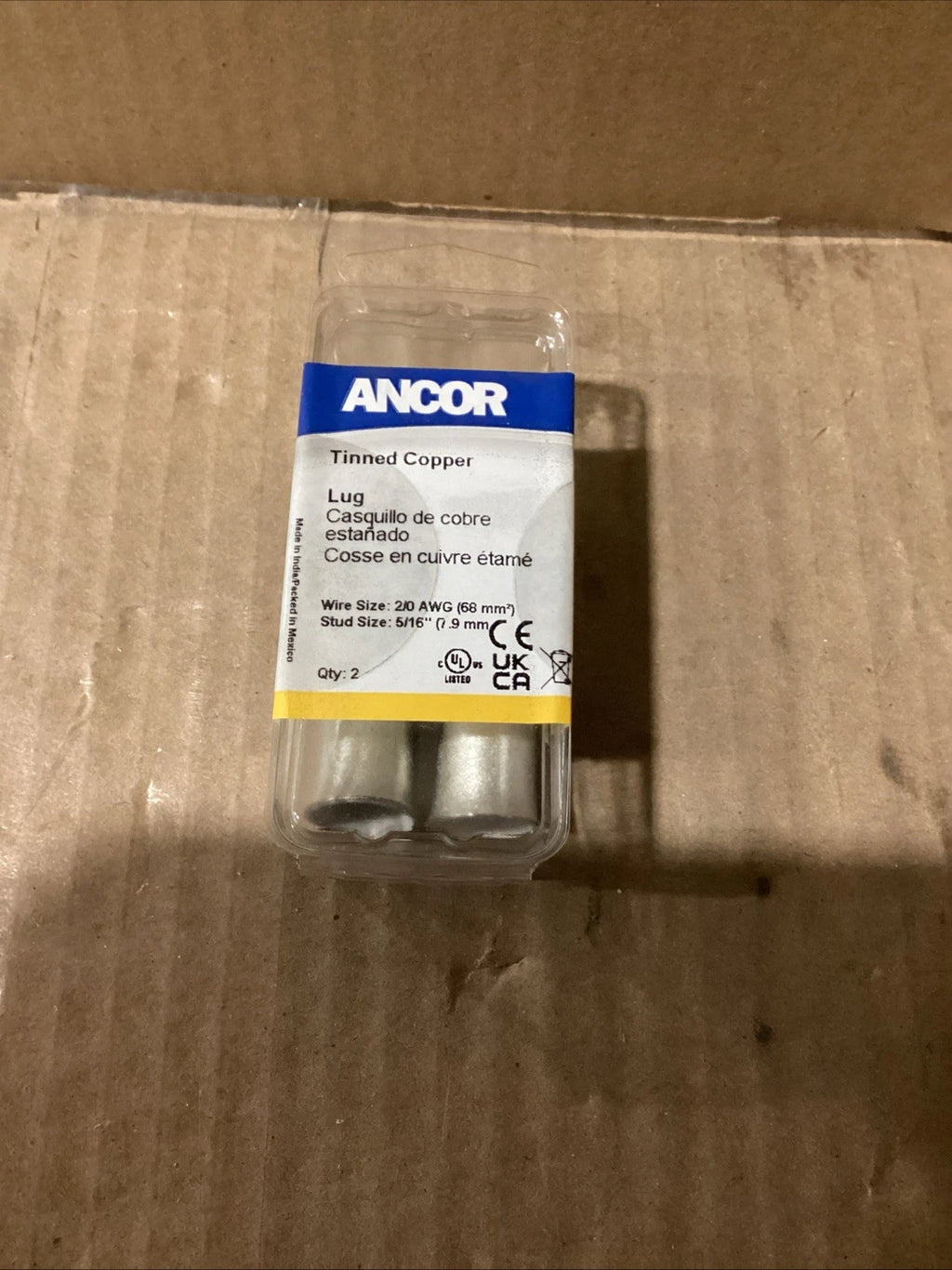 2/0 AWG Ancor 252295 Tinned Copper Lugs with 5/16" Stud Size