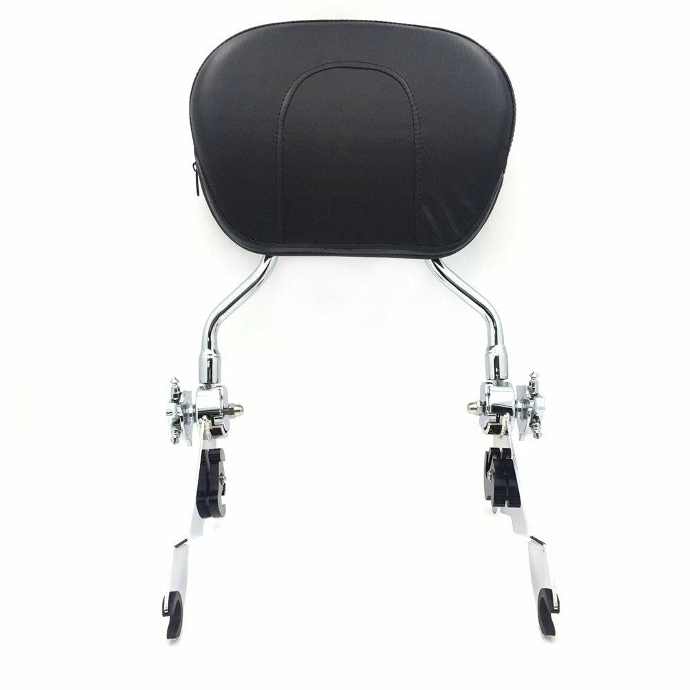 Adjustable Skull Backrest Sissy Bar w/ Pad for Harley FLHR FLHX (2007–2015) Chrome