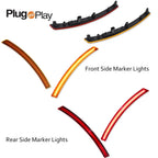 4X Amber LED Front & Red Rear Side Marker Lights for Chevy Corvette C7 (2014–2019)