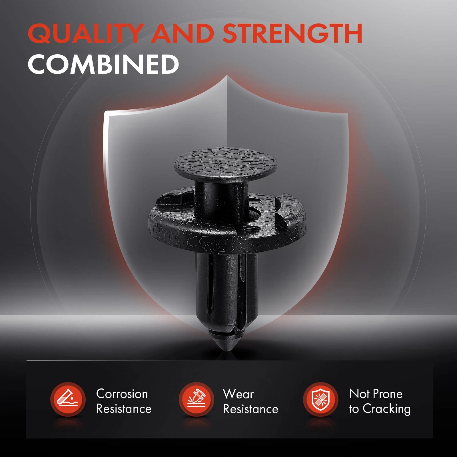 30pcs 8mm Black Nylon Push-On Retainer Fasteners for Nissan Infiniti
