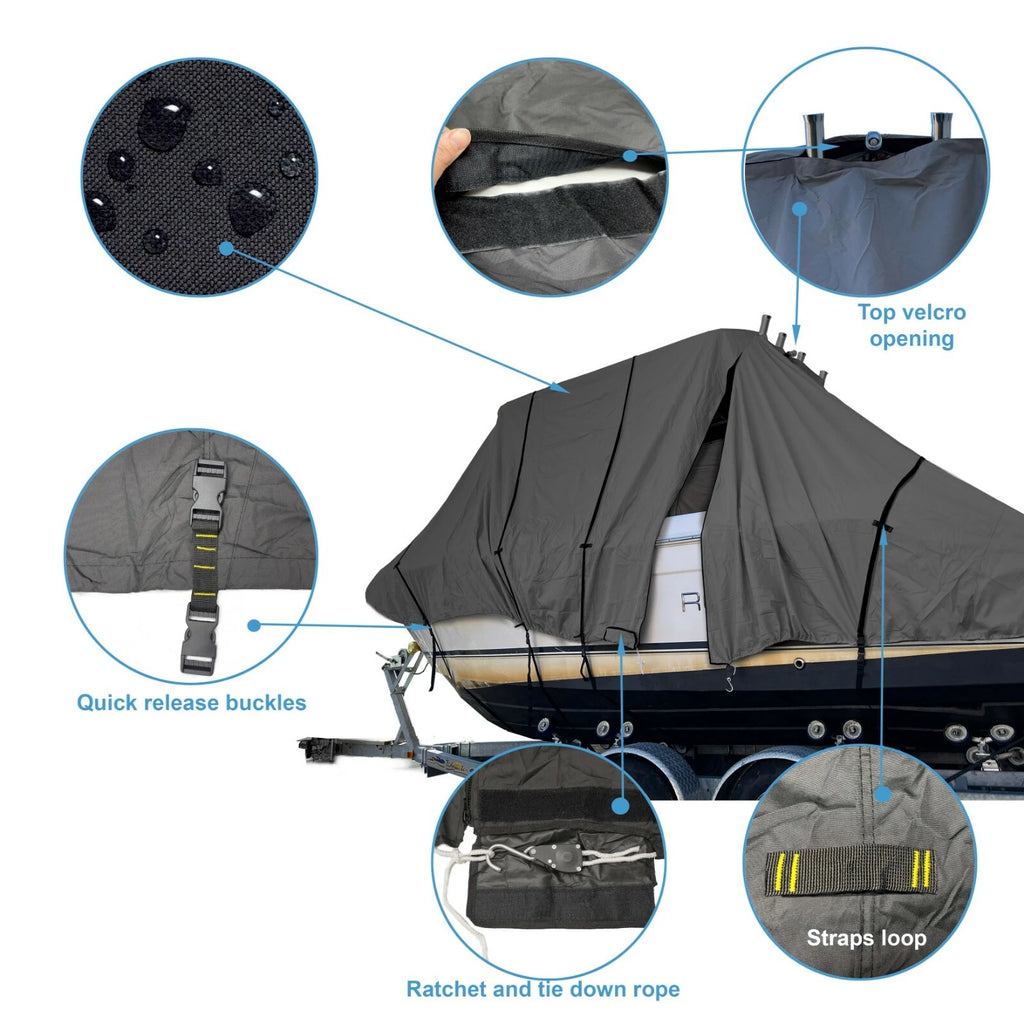 Boat Cover for Sea Boss 190 CC (Black)