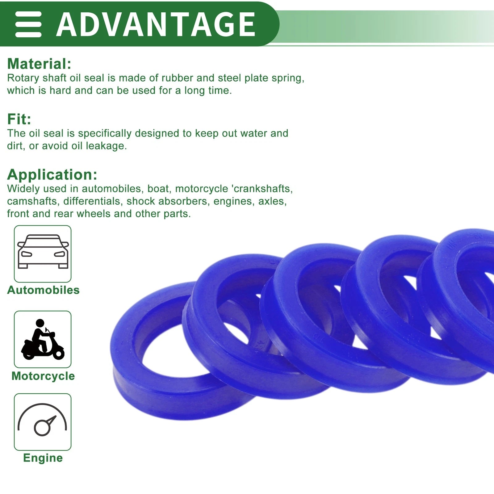 Set of 5 Oil Seal Rotary Shaft Seal 30x43x10mm High Pressure for Various Models
