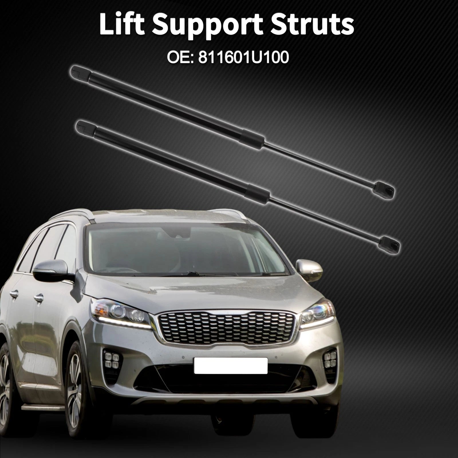 2X Front Hood Lift Supports Struts No. 811601U100 for Kia Sorento (2011–2015)