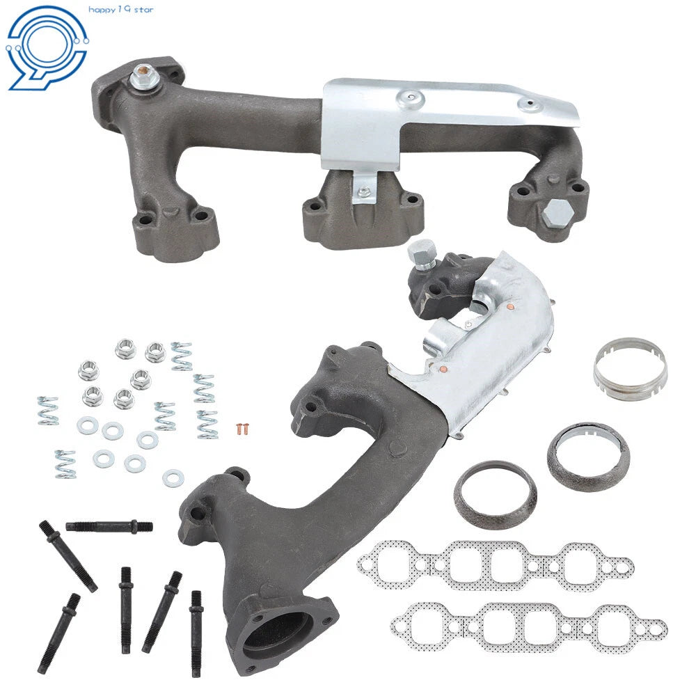 Pair of Exhaust Manifolds with Heat Shield for Chevrolet GMC C1500 K1500 (1988–1995)