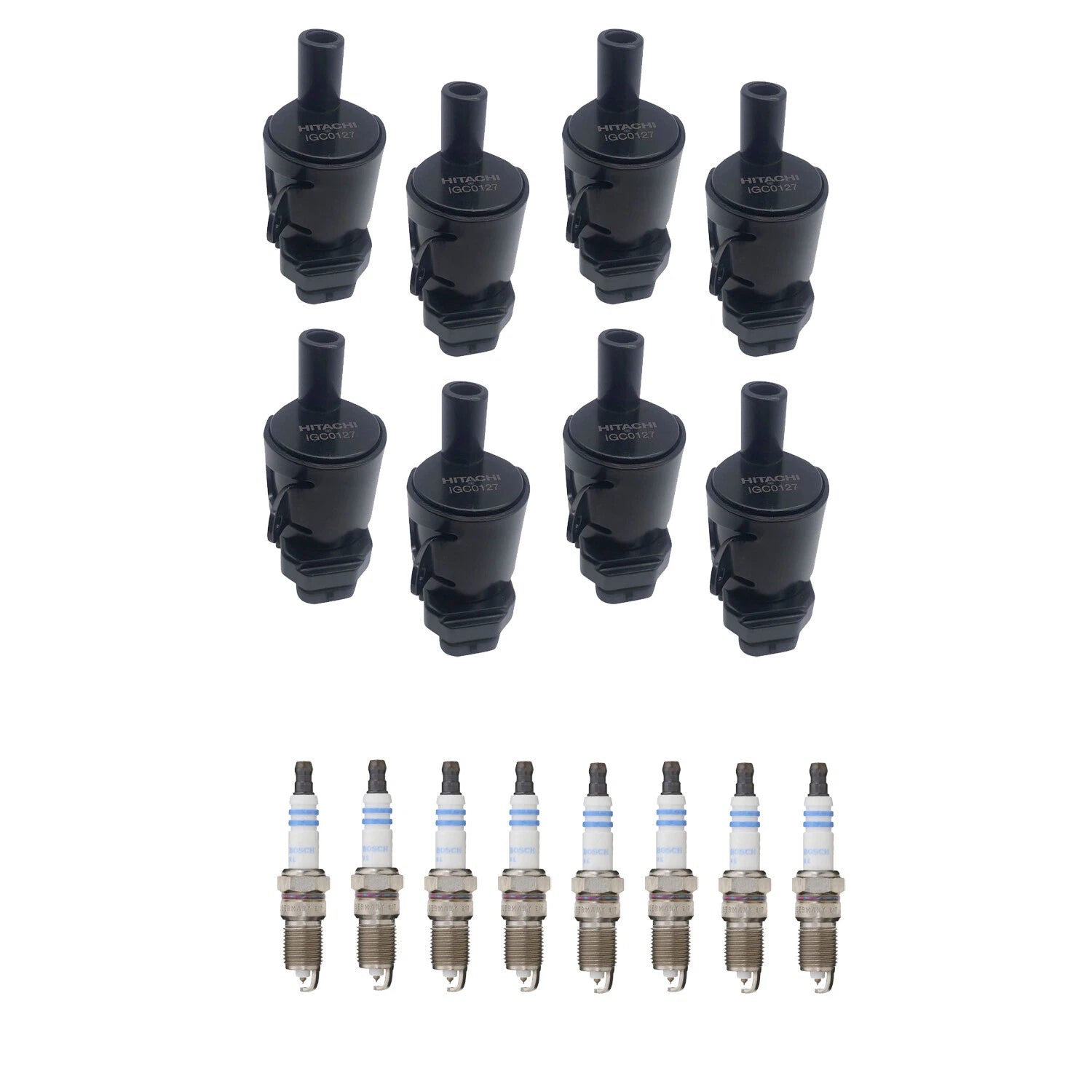 Set of 8 Ignition Coils & Spark Plugs for Cadillac Escalade V8 (2002–2020)