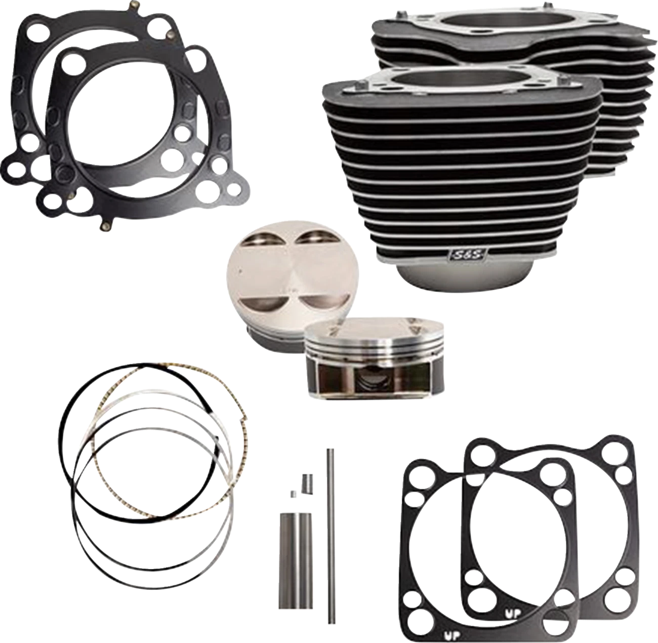 S&S Cycle 124" Big Bore Cylinder Kit for M8 107" (Wrinkle Black)