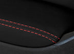 Front Armrest Door Panel Cover Leather for VW Jetta (2011–2014) Red Stitch