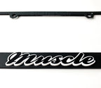 Matte Black License Plate Frame Premium w White Outline for Muscle (Any)