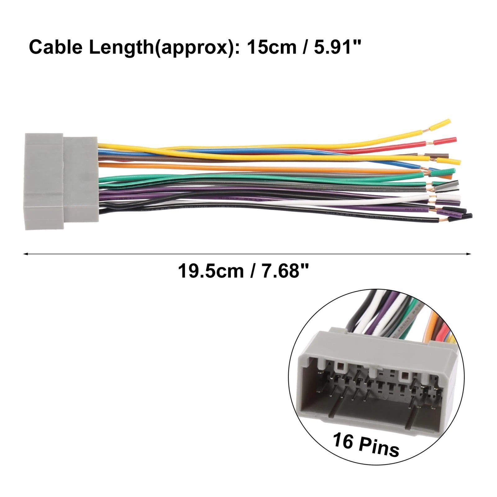 Car CD Player Wire Harness Adapter for Chevrolet Chrysler Dodge (70-6502)
