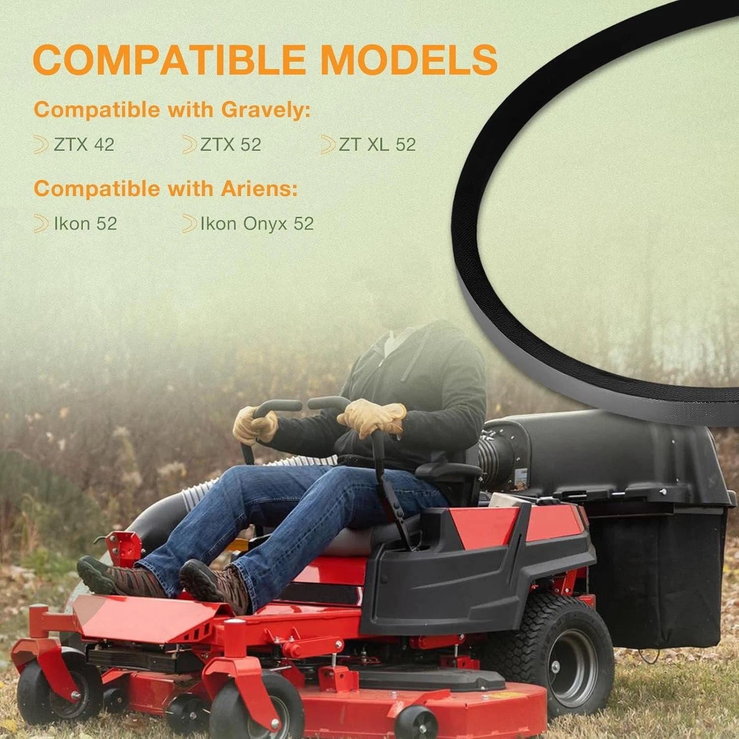 Mower Deck Belt for Gravely ZTX 42 ZTX 52 Ariens Ikon 52 Ikon Onyx 52 (7200921)