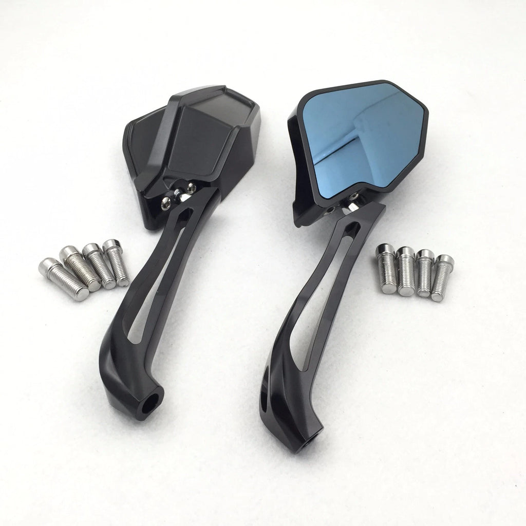 CNC Heavy Black LED Integrated Side Mirrors for
