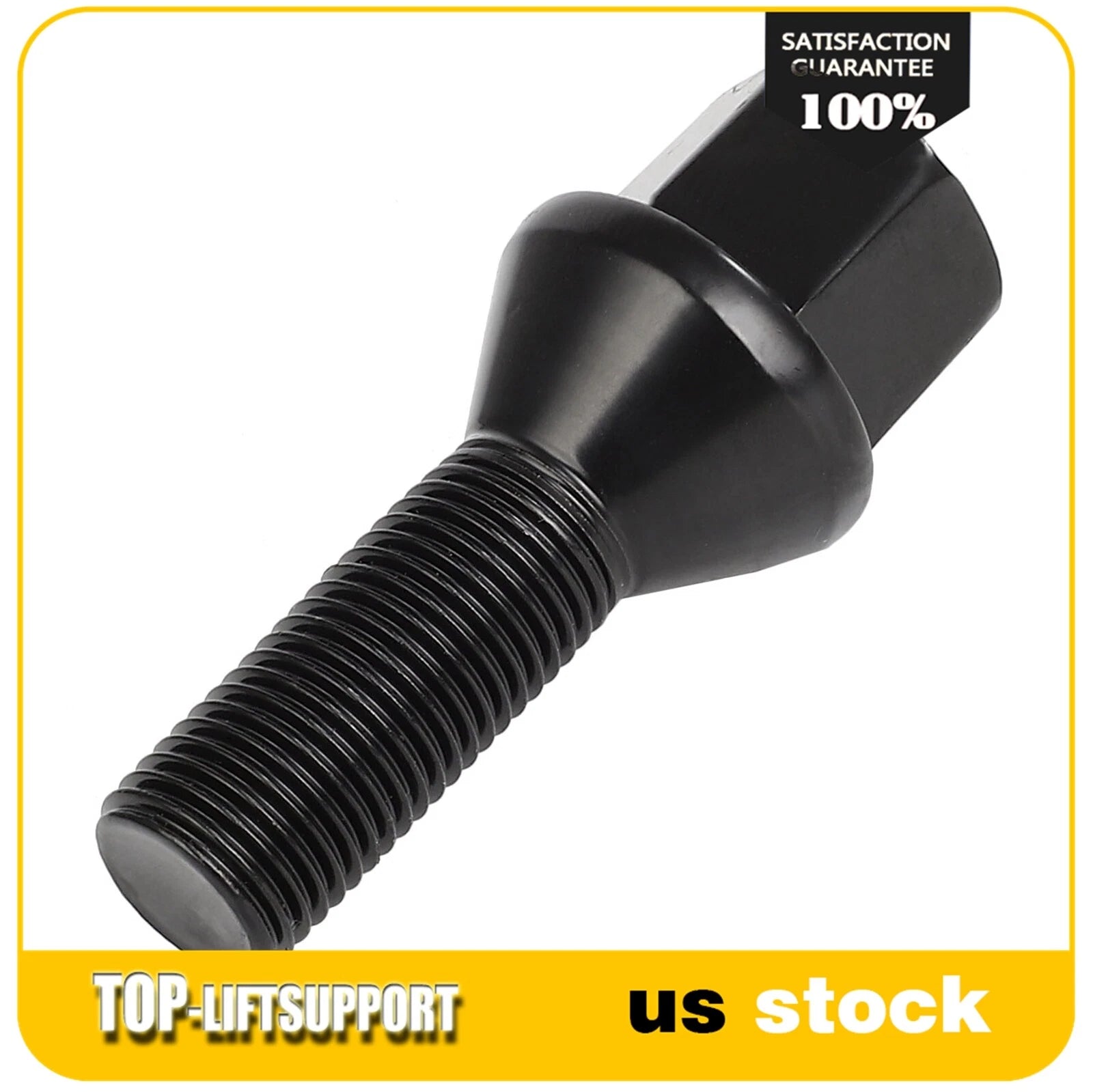 Set of 20 Black Wheel Lug Bolts for Chrysler 200, Dodge Dart, Jeep