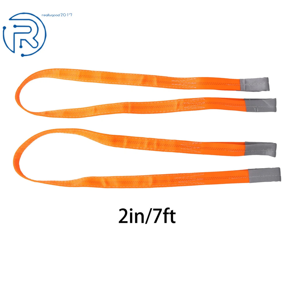 2X 2"×7FT Heavy Duty Lift Sling Straps, 18800 lb Capacity