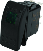 Lighted Rocker Switch for Universal Applications (On/Off, Green Lite)