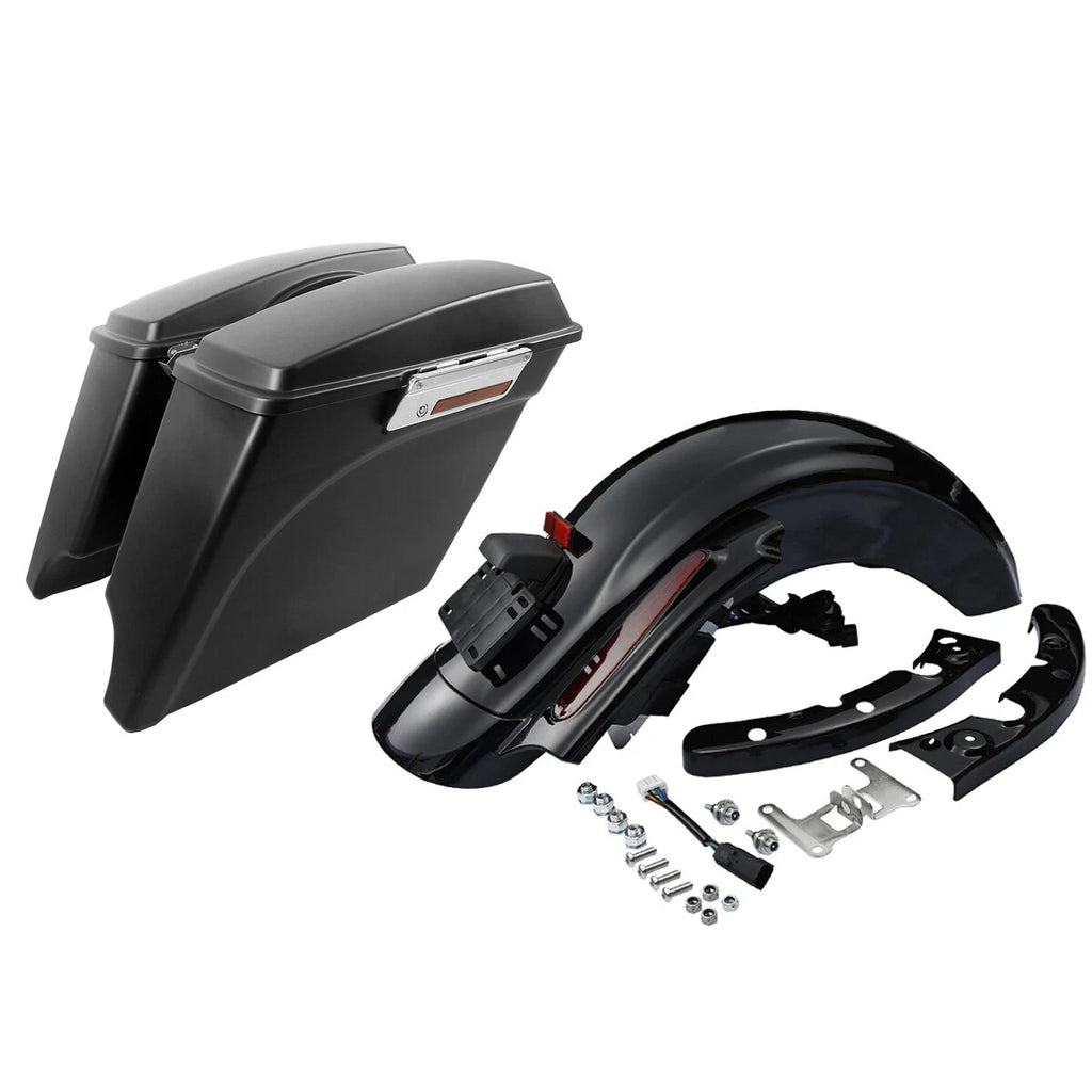 5" Stretched Saddlebags for Harley Touring (2009–2013) Matte Black