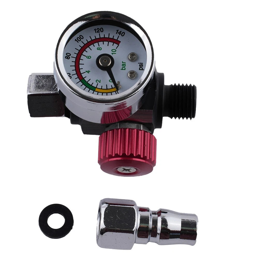 Air Pressure Regulator Tool with Barometer and Nozzle Attachment