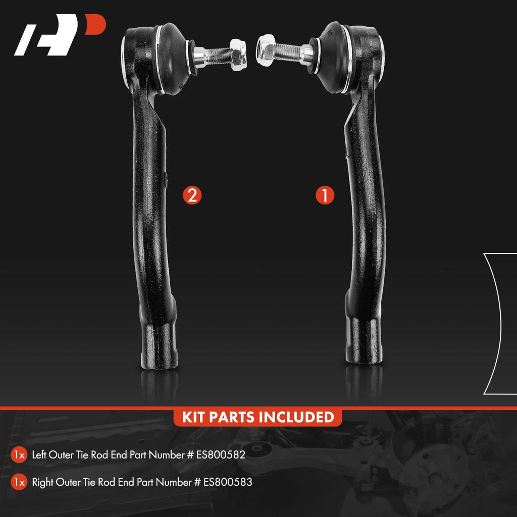 2 Front Left & Right Outer Tie Rod Ends for Nissan Rogue (2008-2013)