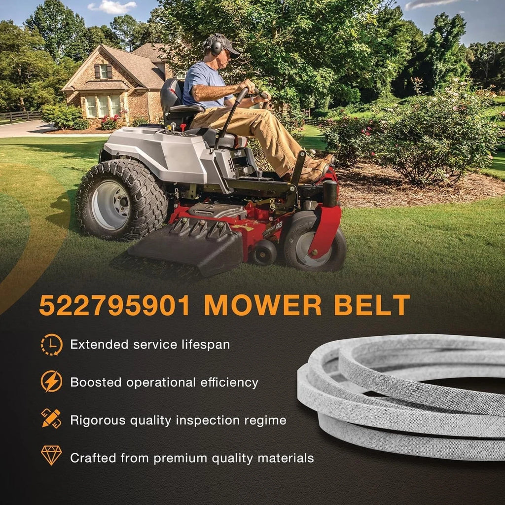 Mower Deck Belt 163 1/2" x 5/8" for Husqvarna Dixon 52" Cut (522795901, 539104335)