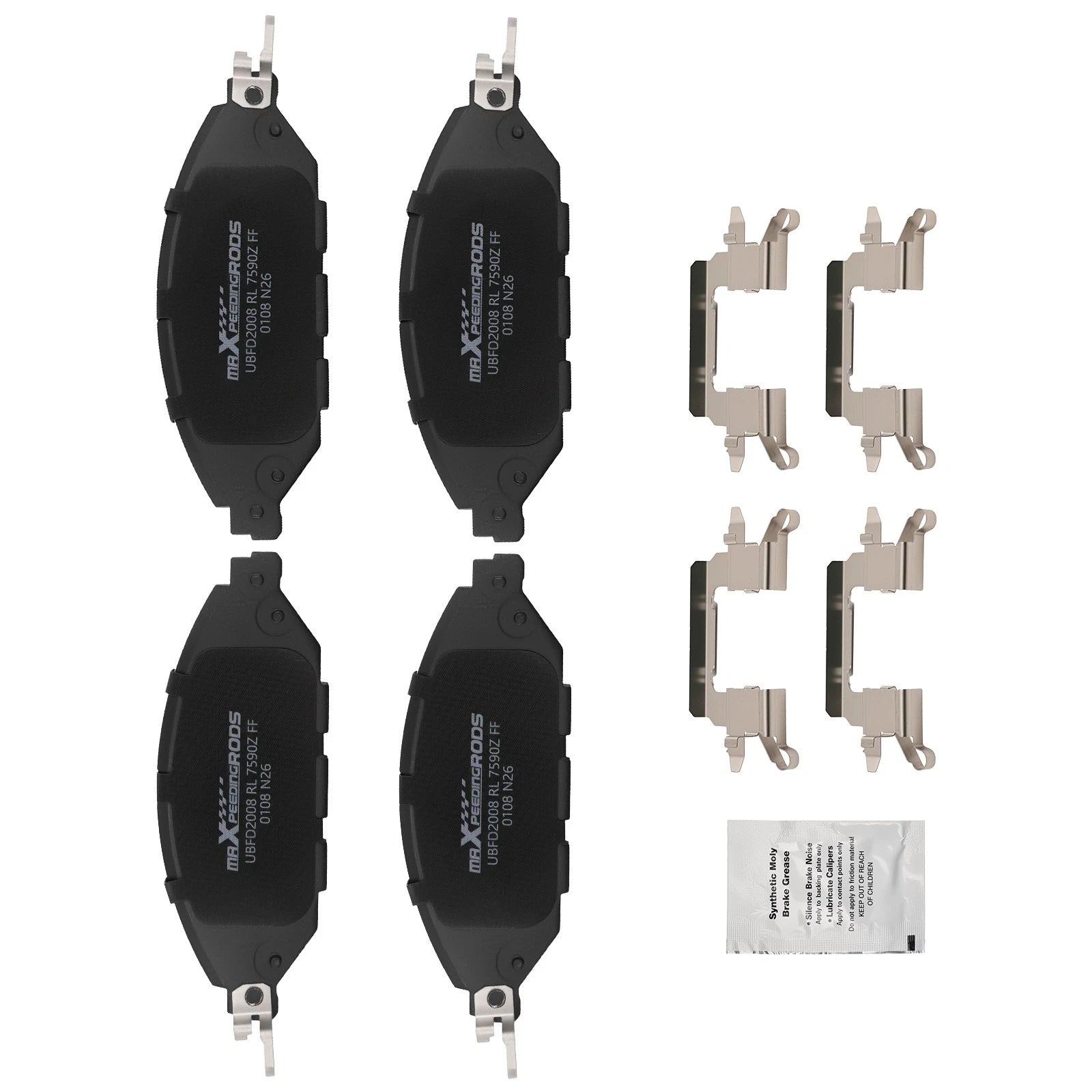 Set of 4 Front Brake Pads Kit for Nissan Pathfinder (2013–2020), Murano (2015–2024) D1649