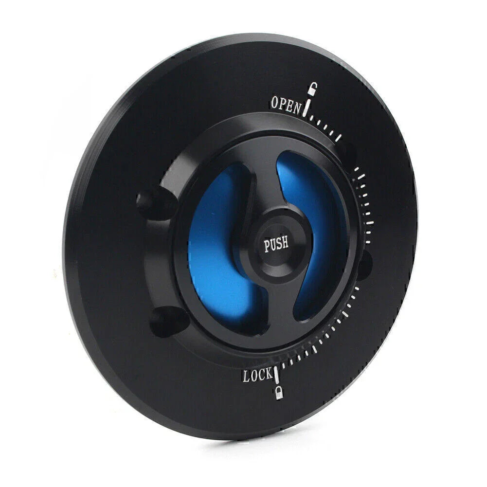 Aluminum Gas Fuel Tank Cap Cover for BMW R1200GS (2010-2012) Black/Blue