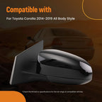 Power Side Mirror Pair for Toyota Corolla (2014–2019) TO1321293 Black Plastic