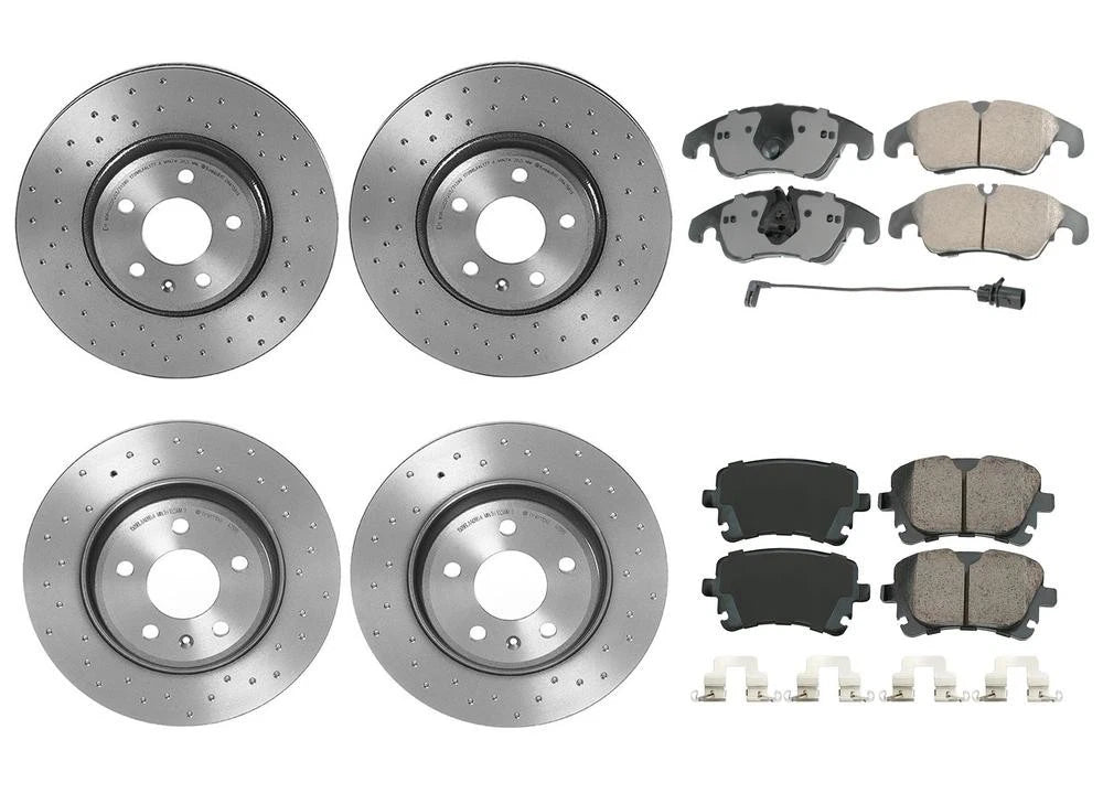 Front & Rear Brake Kit for Audi Q5 (2009–2021) - Euro Ceramic Pads, Xtra Drilled Rotors