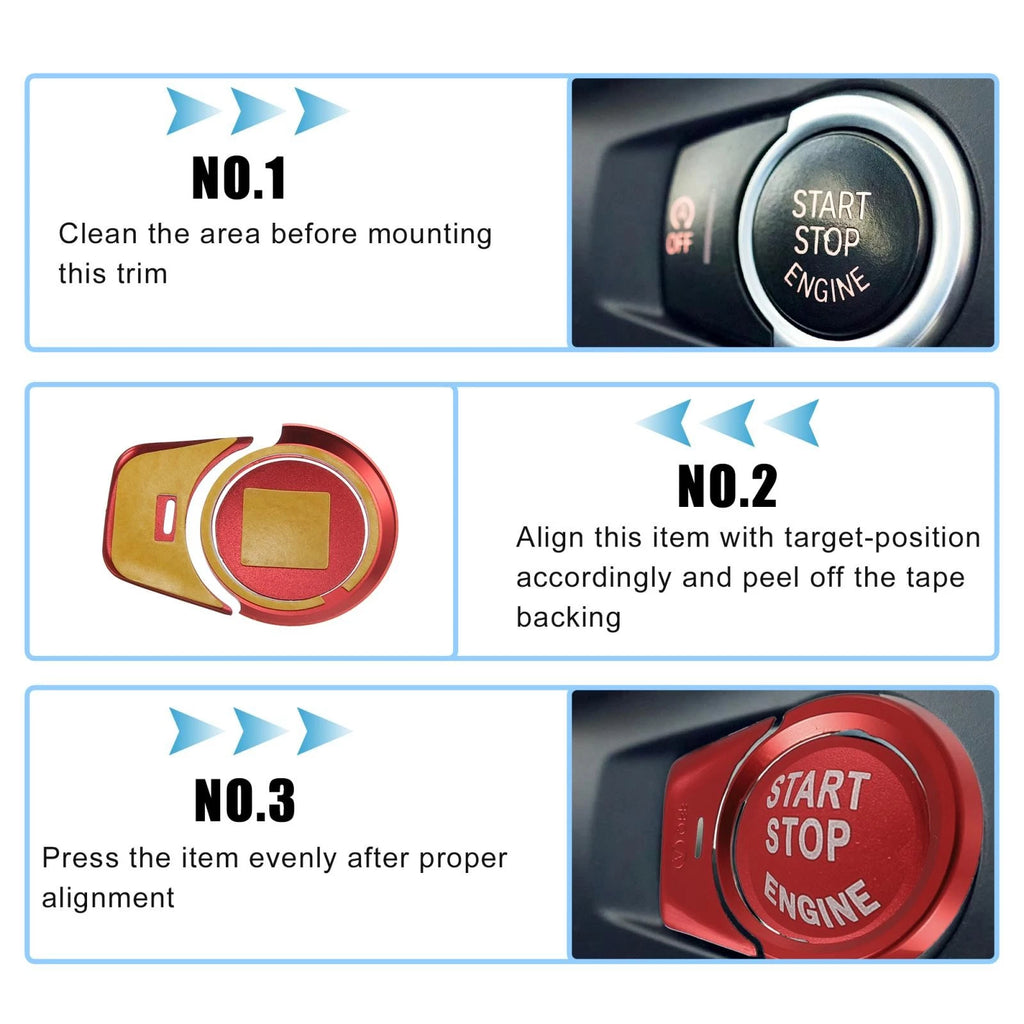 Engine Start Stop Button Cover Kit for BMW 2 3 4 5 6 7 X1 X2 X3 X4 (2012–2020)