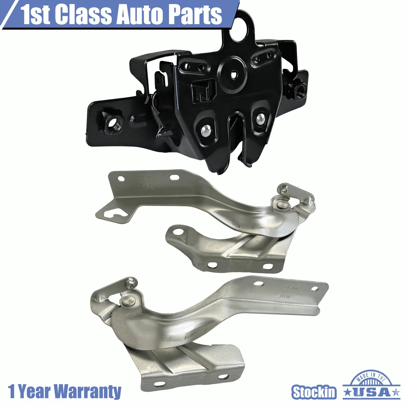 Hood Latch Lock & Hinges Set of 3 for Nissan Versa Sedan (2012–2018)