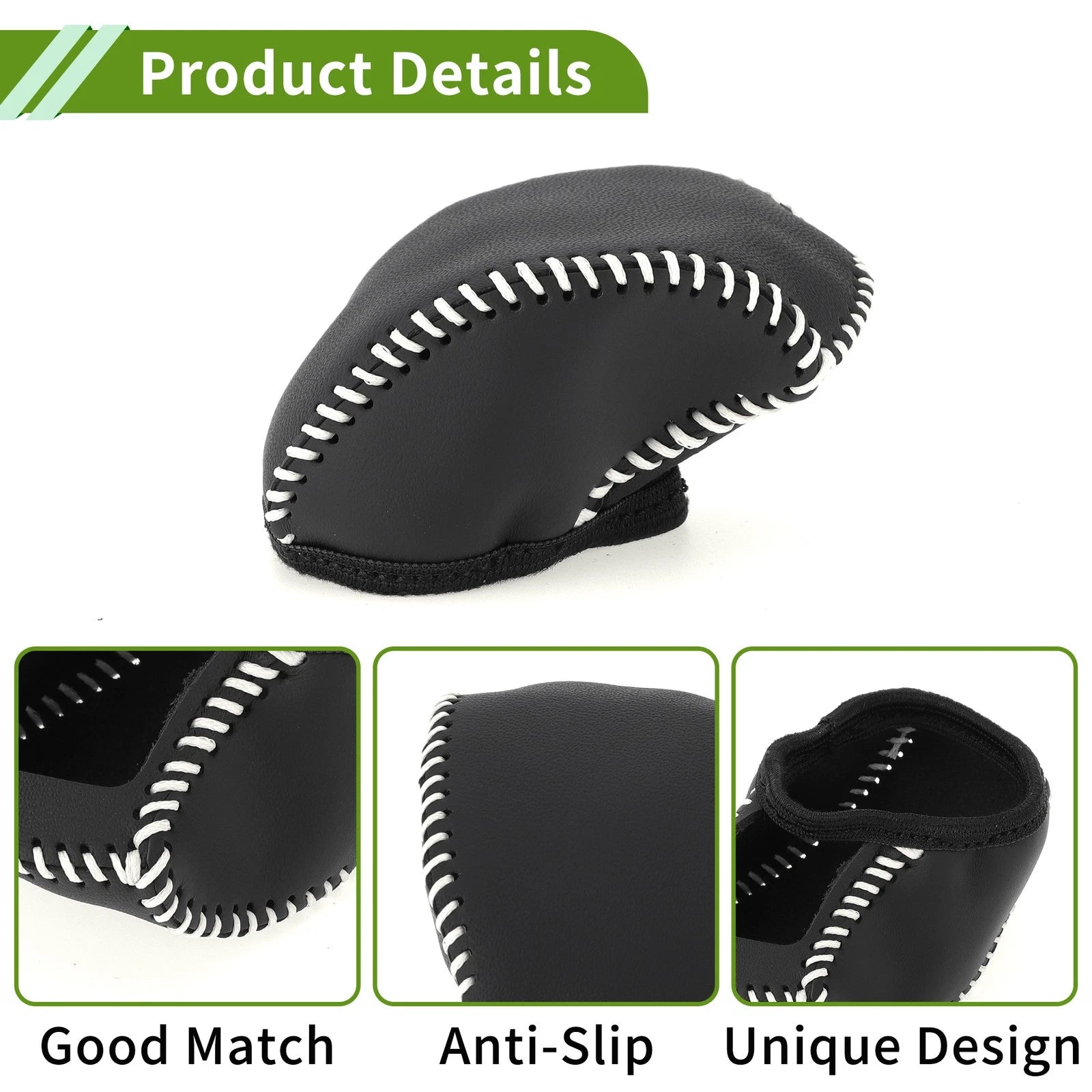 Gear Shift Knob Cover for Toyota RAV4 (2019–2024) Black Beige Faux Leather