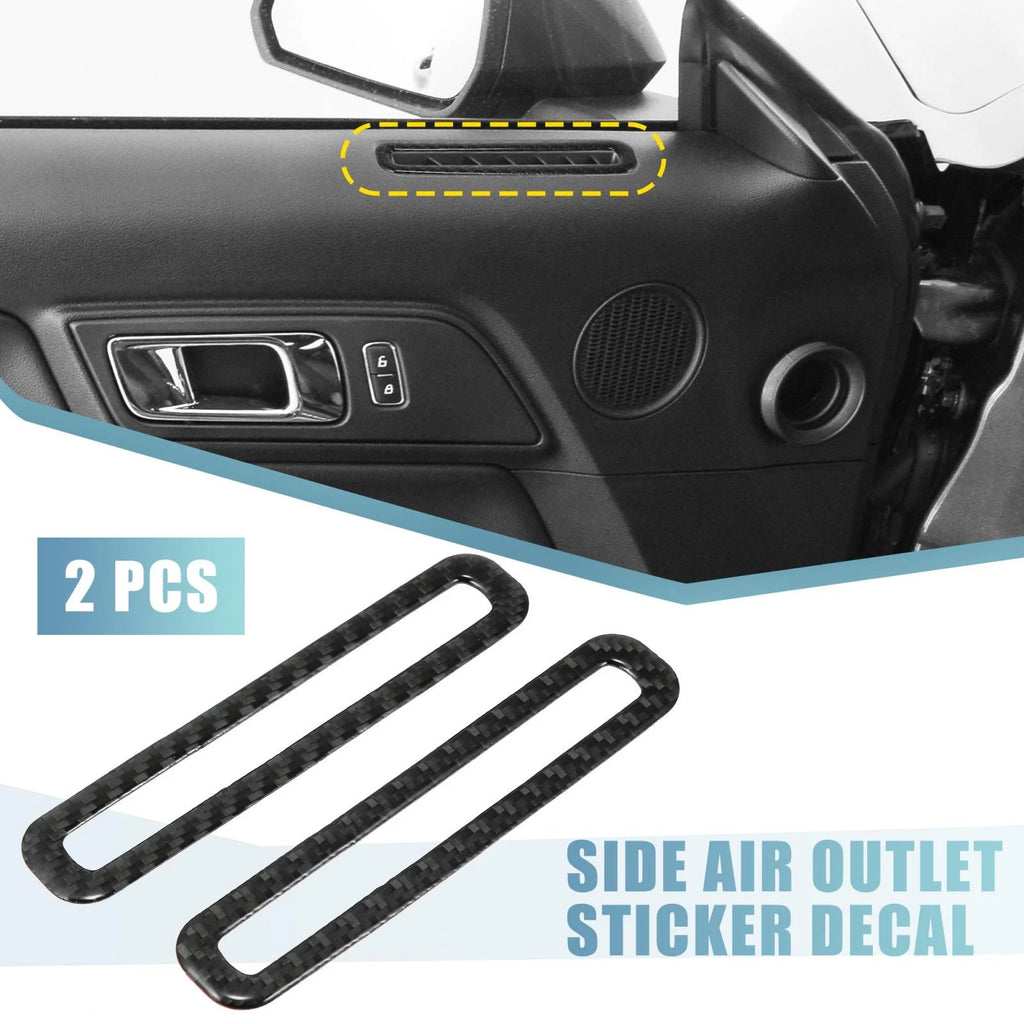 2pcs Carbon Fiber Side Air Outlet Sticker Trim for Ford Mustang (2015–2020)