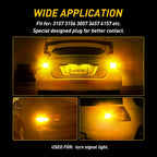 2X 3157 LED Amber Yellow Turn Signal Bulb for AUXITO (4157, 4057)