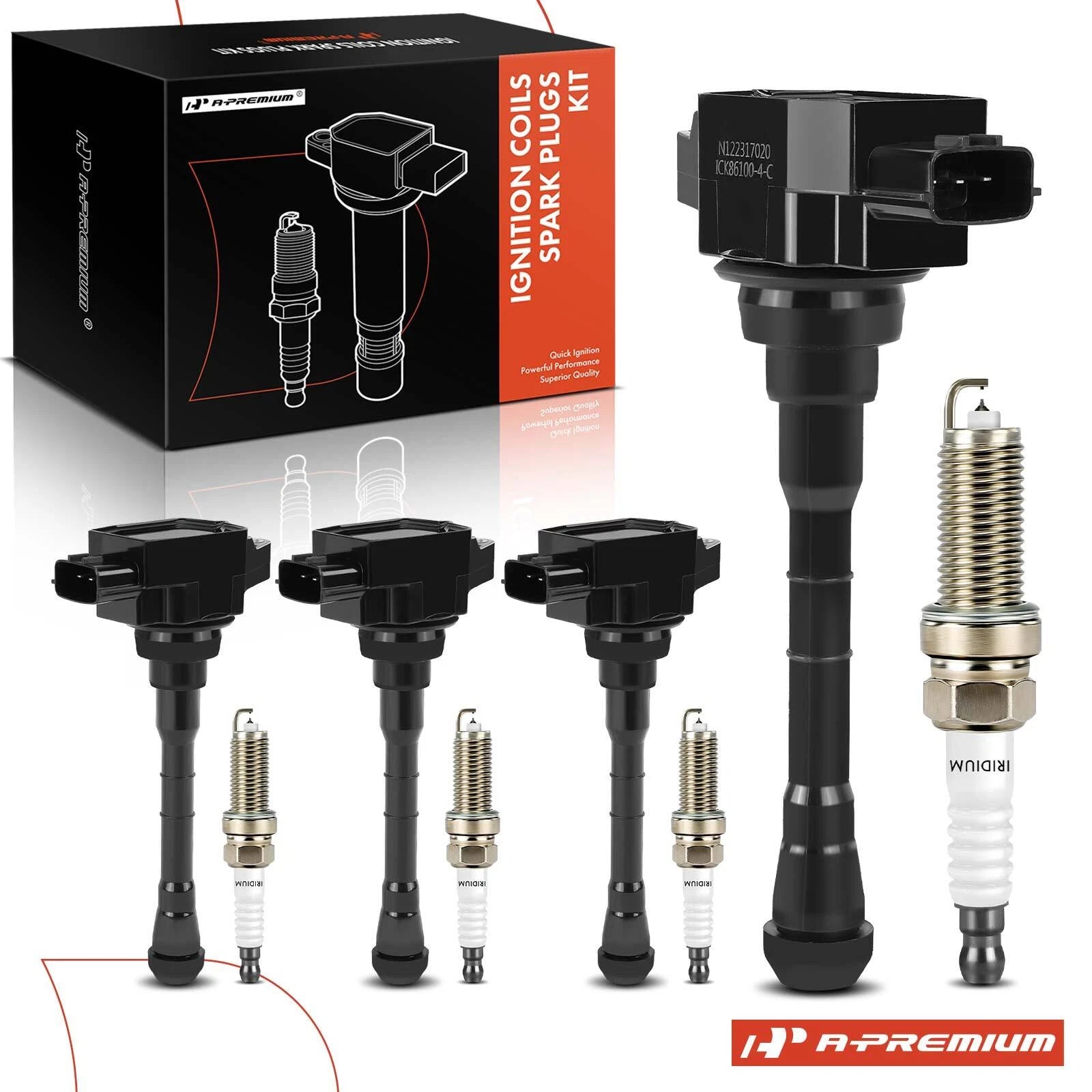 Set of 4 Ignition Coils & Spark Plugs for Nissan Altima 