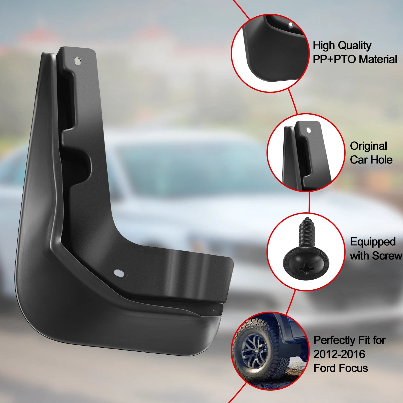 Mud Guards Splash Flaps for Ford Focus HB 2012-2018 (4pcs)