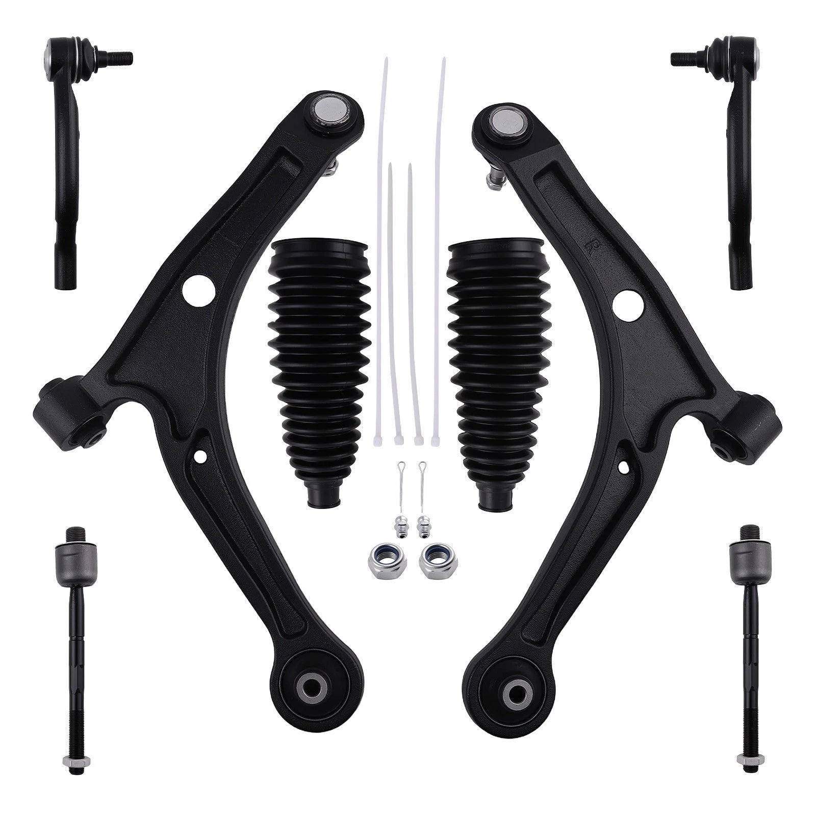 8x Front Lower Control Arms Tie Rods for Honda Pilot (2003–2008) Acura MDX (2001–2006)