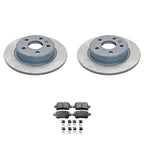 Set of 2 DuraGo Rear Rotors & Akebono ProACT Pads for Bolt EV, Cruze (2017–2023)