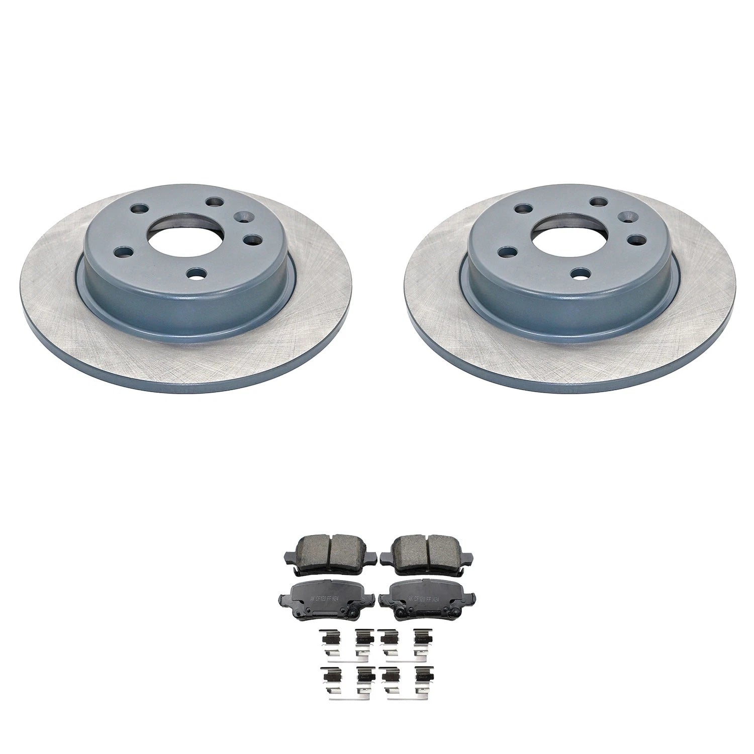 Set of 2 DuraGo Rear Rotors & Akebono ProACT Pads for Bolt EV, Cruze (2017–2023)