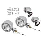 Beam Headlight Fog Lamp for Racer Bobber Chopper (Custom Chrome)