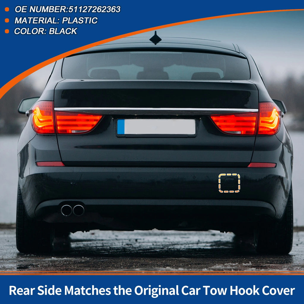 Rear Tow Hook Cover for BMW 535i 550i GT (2010–2013) No. 51127262363 Black